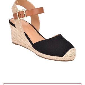 Tommy Hilfiger Wedge Espadrille Sandal - Navy and Tan
